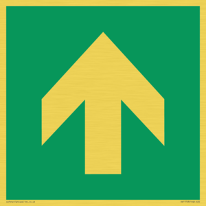 E907 Safe condition: Up / forwards arrow (90 deg supplimentary)